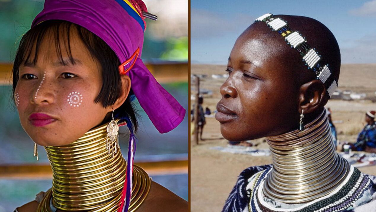 非洲部落妇女脖子变长